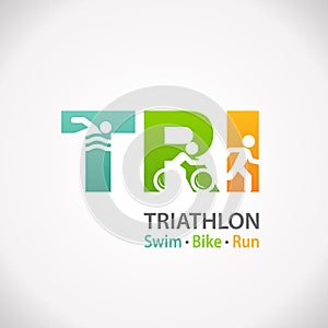 Triathlon fitness symbol icon