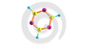 Triazine molecular structure isolated on white