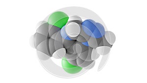 triazolam molecule, tranquilizer, molecular structure, isolated 3d model van der Waals