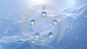 triazole molecular structure, 3d model molecule, 1,2,3-Triazole, structural chemical formula view from a microscope