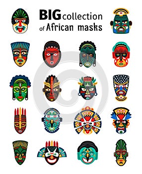 Tribal african masks set