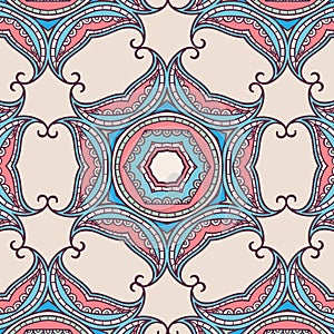 Tribal art ethnic seamless pattern. Boho print. Ethno ornament