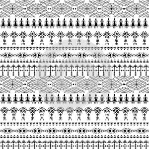 Abstract tribal pattern, repeated ethnic elements, photo