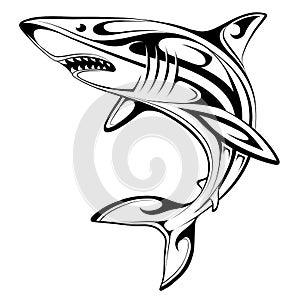 Tribal art shark tattoo