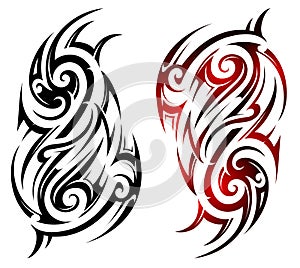 Tribal art style tattoo flames