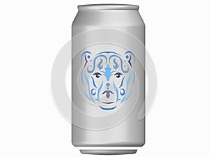 Tribal bear can mockup