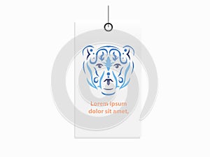 Tribal bear clothes label mock up