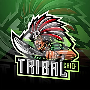 Tribal chief esport mascot logo