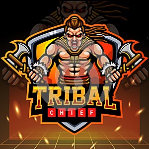 Tribal chief mascot. esport logo design