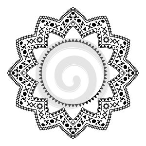 Tribal circle ornament on the white background.
