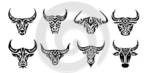 Tribal cow bull bovine style design vector graphics illustration photo