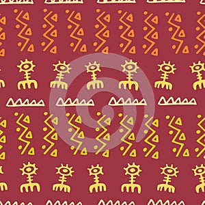 Tribal creative vector seamless pattern