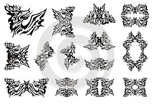 Tribal deer dragon symbols