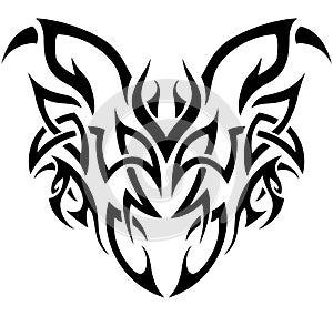 Tribal Demon in black and white