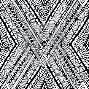Tribal doddle rhombus seamless background.