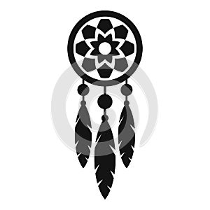 Tribal dream catcher icon simple vector. Indian native