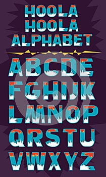 Tribal ethnic font alphabet numbers lettering design set
