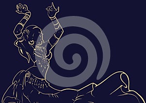 Tribal Fusion bellydance dancer contour graphic design
