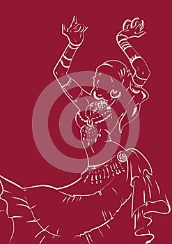 Tribal Fusion bellydance dancer contour graphic design