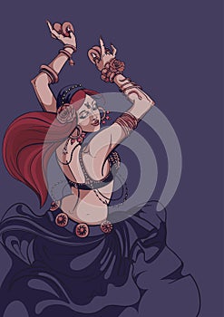 Tribal Fusion bellydance dancer graphic design