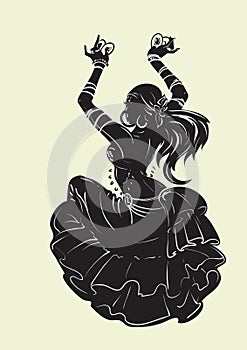 Tribal Fusion bellydancer dance silhouette