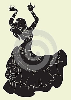 Tribal Fusion bellydancer dance silhouette