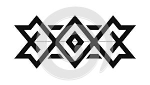 Tribal Geometric Pattern: Abstract Black Interlocking Design, vector design Generative AI