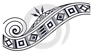 Tribal Geometric Pattern Corner Border Design vector design Generative AI