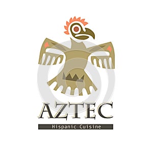 Tribal graphic Aztecs bird icon vector illustration on white photo