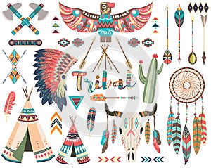 Tribal Indian Native Elements Set