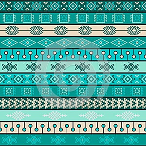 Tribal knitted seamless pattern, indian or african ethnic patchwork style