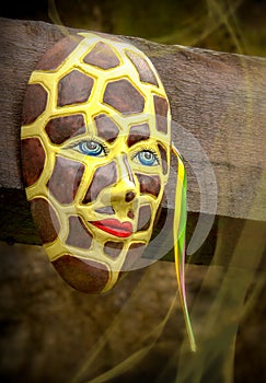 Smokey Mask Of Mexico With A Giraffe Pattern