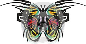 Tribal multicolored buttterfly wings for holidays or events