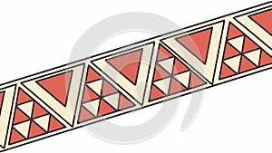 Tribal Pattern Border with Geometric Triangles & Lines, vector design Generative AI