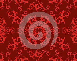 Tribal Scroll Background - Burgundy & Red