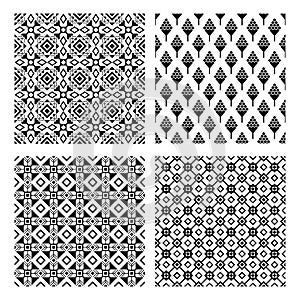 Tribal seamless black pattern set