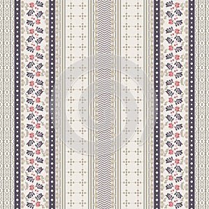 Tribal seamless pattern, shite floral and soft background