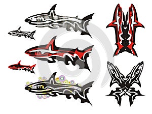 Tribal shark set