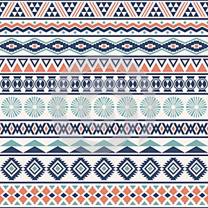 Tribal striped seamless pattern. Aztec geometric background. Stylish navajo fabric
