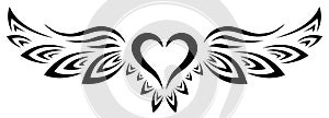 Tribal Tattoo Angels Heart With Wings