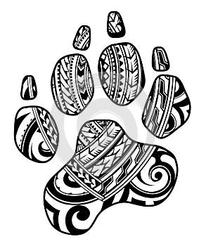 Tribal tattoo with dog paw