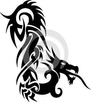 Tribal tattoo of dragon