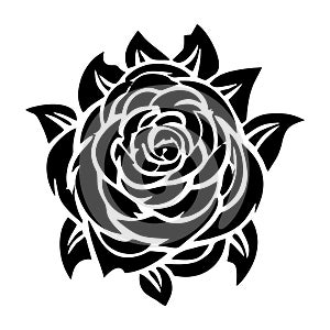 Tribal Tattoo Rose Design Elements Set Pack