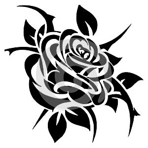 Tribal Tattoo Rose Design Elements Set Pack