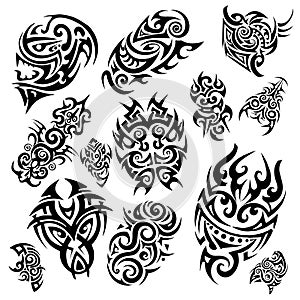 Tribal Tattoo Totem Design Elements Set Pack