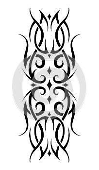 Tribal tattoo. Vector frame border pattern ornament decor.