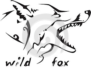 Tribal tattoo wild fox
