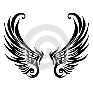 Tribal Tattoo Wings Design Elements Set Pack