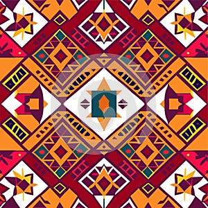 Tribal vector ornament. Seamless African pattern.