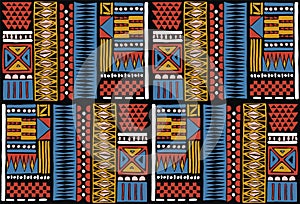 Tribal vector ornament. Seamless African pattern. Ethnic carpet with chevrons. Aztec style.